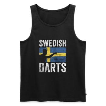 Chilean Darts Hobby Dart Player Vintage Flag - Men's Premium Organic Tank Top - black - Front - AI Model Male 178 light (178cm)