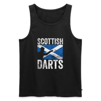 Scottish Darts Hobby Dart Player Vintage Flag - Men's Premium Organic Tank Top - black - Front - Michal (187cm)