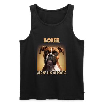 Dog Saying Boxer Design for Dog Lovers - Men's Premium Organic Tank Top - black - Front - Michal (187cm)