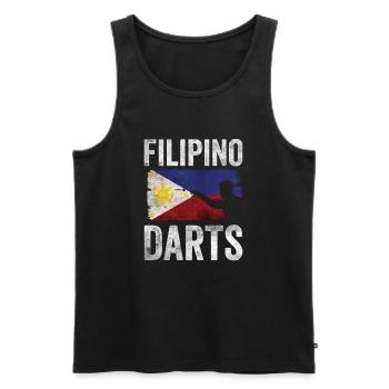 Filipino Darts Hobby Dart Player Vintage Flag - Men's Premium Organic Tank Top - black - Front - AI Model Male 178 light (178cm)