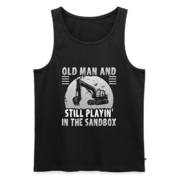 Crane operator design for excavator operators and construction workers - Men's Premium Organic Tank Top - black - Front - AI Model Male 178 light (178cm)