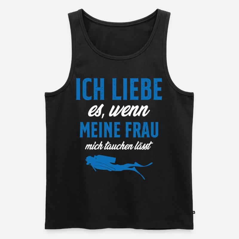 tauchen gehen lässt - Männer Premium Bio Tank Top - Schwarz