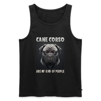 Chien disant Cane Corso design pour les amoureux des chiens - Débardeur bio Premium Homme - noir - Devant - Michal (187cm)