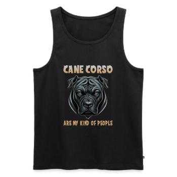 Chien disant Cane Corso design pour les amoureux des chiens - Débardeur bio Premium Homme - noir - Devant - Michal (187cm)