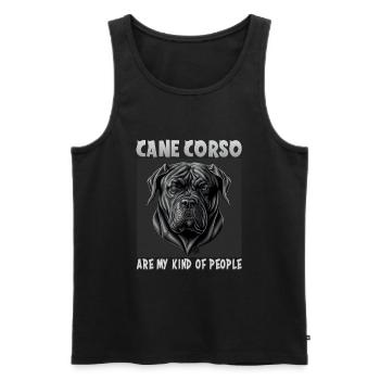 Chien disant Cane Corso design pour les amoureux des chiens - Débardeur bio Premium Homme - noir - Devant - Michal (187cm)