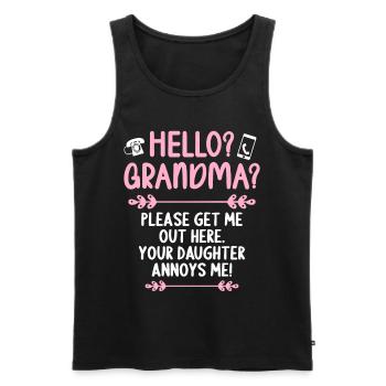 Hallo Oma, Bitte Bring Mich Hier Raus - Männer Premium Bio Tank Top - Schwarz - Vorne - Michal (187cm)