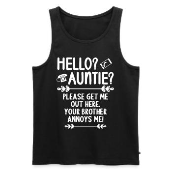 Hallo Tante, Bitte Bring Mich Hier Raus - Männer Premium Bio Tank Top - Schwarz - Vorne - Michal (187cm)