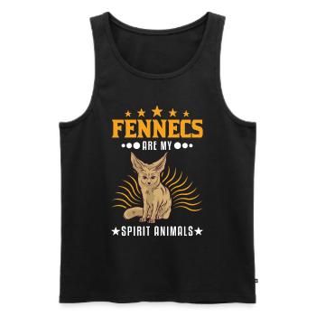 Fennek Spirit Animal Desert Fox - Men's Premium Organic Tank Top - black - Front - Michal (187cm)