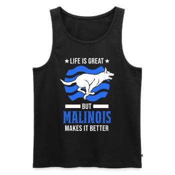 Malinois Gift Belgian Shepherd - Men's Premium Organic Tank Top - black - Front - AI Model Male 178 light (178cm)