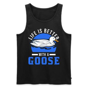 Life is better with a goose goose breeder - Men's Premium Organic Tank Top - black - Front - Michal (187cm)