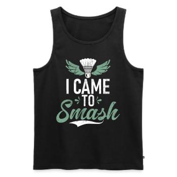 Badminton Lustiger Spruch Herren Badminton Design - Männer Premium Bio Tank Top - Schwarz - Vorne - AI Model Male 178 light (178cm)