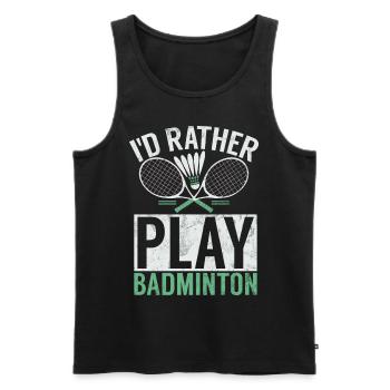 Badminton Lustiger Spruch Herren Badminton Design - Männer Premium Bio Tank Top - Schwarz - Vorne - AI Model Male 178 light (178cm)