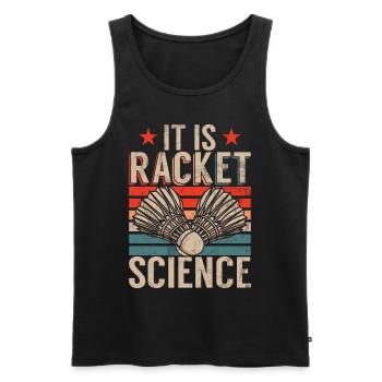 Badminton Lustiger Spruch Herren Badminton Design - Männer Premium Bio Tank Top - Schwarz - Vorne - AI Model Male 178 light (178cm)