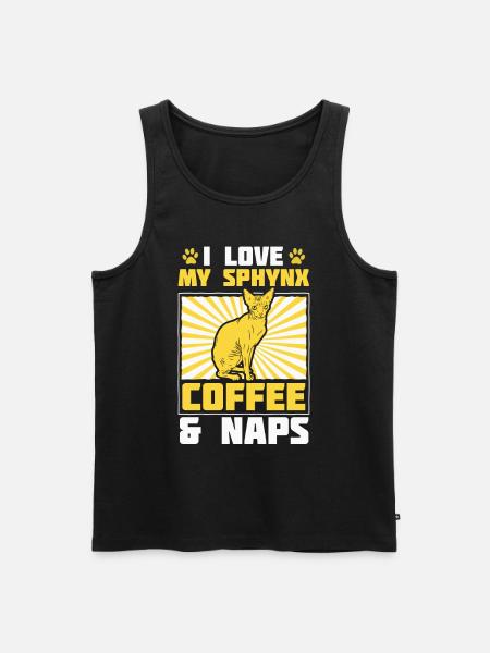 Sphynx coffee and - Men's Premium Organic Tank Top - black