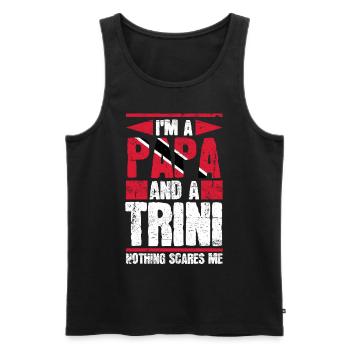 Trini Papa Tobago Trinidad Flag Trinidad - Débardeur bio Premium Homme - noir - Devant - AI Model Male 178 light (178cm)