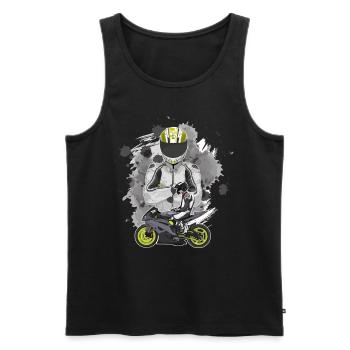 Motorcycle Lifestyle / Motorcycle / Motorcycle biker - Men's Premium Organic Tank Top - black - Front - AI Model Male 178 light (178cm)