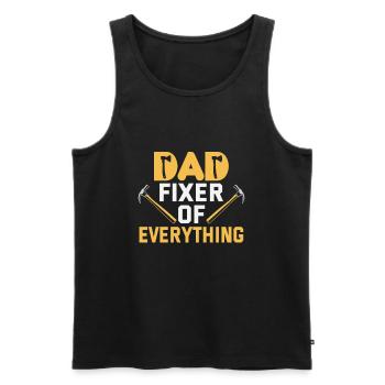 Father's Day Dad fixer of everything Papa Daddy - Men's Premium Organic Tank Top - black - Front - Michal (187cm)