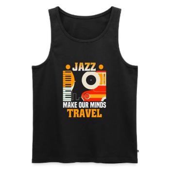 Musiciens d’orchestre de musique jazz - Débardeur bio Premium Homme - noir - Devant - Michal (187cm)