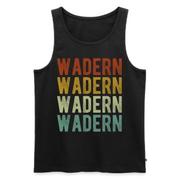 Wadern Stadt Retro Vintage - Männer Premium Bio Tank Top - Schwarz - Vorne - AI Model Male 178 light (178cm)