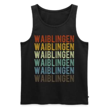 Waiblingen City Retro Vintage - Débardeur bio Premium Homme - noir - Devant - Michal (187cm)