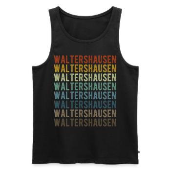 Waltershausen Stadt Retro Vintage - Männer Premium Bio Tank Top - Schwarz - Vorne - Michal (187cm)