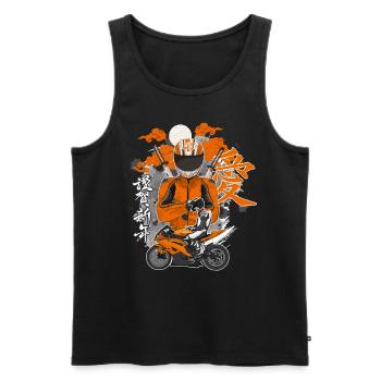 Motorcycle Lifestyle / Motorcycle / Motorcycle biker - Men's Premium Organic Tank Top - black - Front - AI Model Male 178 light (178cm)