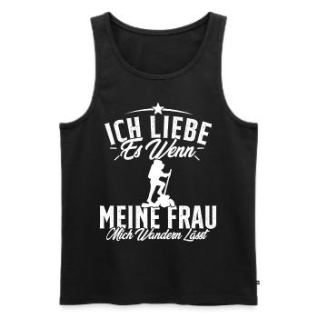 I love it when my wife lets me wander - Men's Premium Organic Tank Top - black - Front - AI Model Male 178 light (178cm)