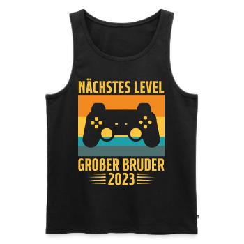Ich Werde Großer Bruder 2023 - Männer Premium Bio Tank Top - Schwarz - Vorne - Michal (187cm)