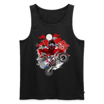 Motocross / Enduro / Freestyle mx / Dirtbike retro - Men's Premium Organic Tank Top - black - Front - Michal (187cm)