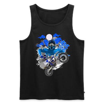 Motocross / Enduro / Freestyle mx / Dirtbike retro - Männer Premium Bio Tank Top - Schwarz - Vorne - Michal (187cm)