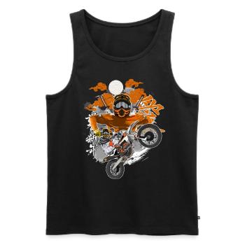 Motocross / Enduro / Freestyle mx / Dirtbike retro - Männer Premium Bio Tank Top - Schwarz - Vorne - Michal (187cm)