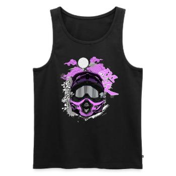 Motocross / Enduro / Freestyle mx / Dirtbike retro - Men's Premium Organic Tank Top - black - Front - AI Model Male 178 light (178cm)