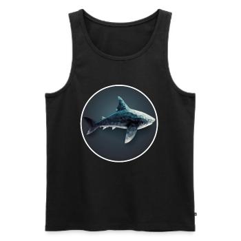 Shark Orca Polygon Geometric Underwater World Ocean - Débardeur bio Premium Homme - noir - Devant - AI Model Male 178 light (178cm)