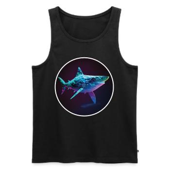 Shark Orca Polygon Geometric Underwater World Ocean - Débardeur bio Premium Homme - noir - Devant - AI Model Male 178 light (178cm)
