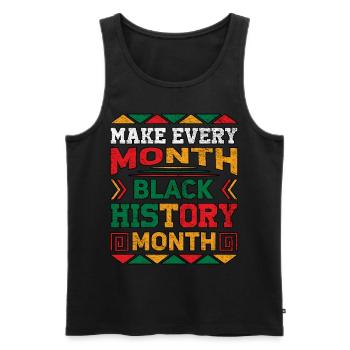 Make Every Month Black History Month - Men's Premium Organic Tank Top - black - Front - Michal (187cm)