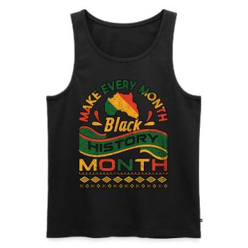 Make Every Month Black History Month Africa - Men's Premium Organic Tank Top - black - Front - Michal (187cm)