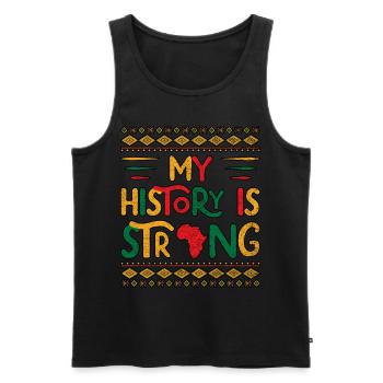 My History Is Strong Black History Month - Men's Premium Organic Tank Top - black - Front - AI Model Male 178 light (178cm)