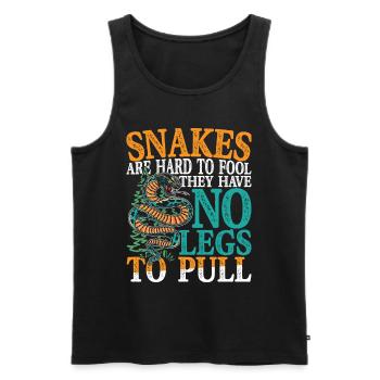 Snakes Are Hard To Fool They Have No Legs To Pull - Männer Premium Bio Tank Top - Schwarz - Vorne - AI Model Male 178 light (178cm)