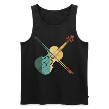 Violin Violinist Retro Vintage - Männer Premium Bio Tank Top - Schwarz - Vorne - Michal (187cm)