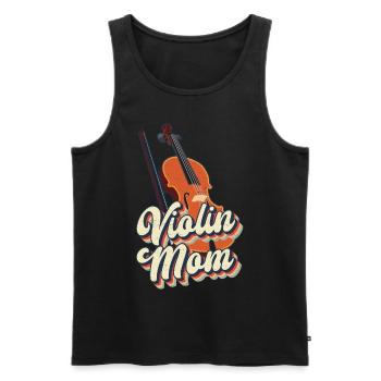 Violon Violoniste Maman Rétro Vintage - Débardeur bio Premium Homme - noir - Devant - Michal (187cm)