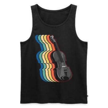 Violin Violinist Retro Vintage - Men's Premium Organic Tank Top - black - Front - Michal (187cm)
