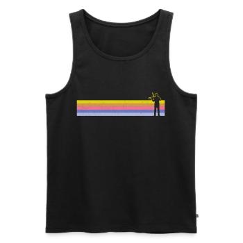 Violin Violinist Retro Vintage - Men's Premium Organic Tank Top - black - Front - Michal (187cm)