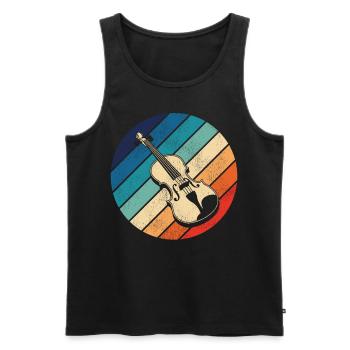 Violin Violinist Retro Vintage - Men's Premium Organic Tank Top - black - Front - Michal (187cm)