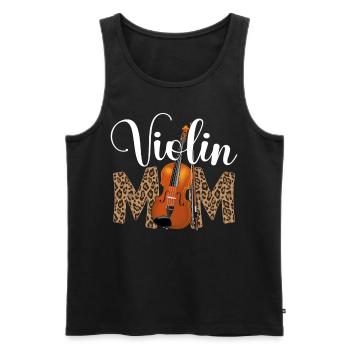 Violon Violoniste Maman Guépard - Débardeur bio Premium Homme - noir - Devant - Michal (187cm)