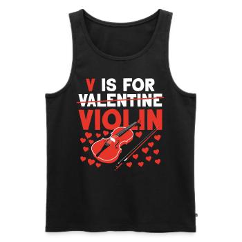 Violin Violinist Valentines Day V - Männer Premium Bio Tank Top - Schwarz - Vorne - AI Model Male 178 light (178cm)