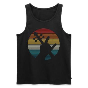 Violin Violinist Retro Vintage - Männer Premium Bio Tank Top - Schwarz - Vorne - Michal (187cm)