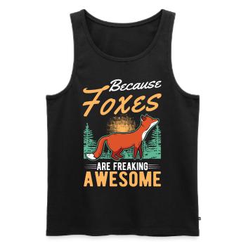 Because Foxes are freaking awesome Fuchs - Men's Premium Organic Tank Top - black - Front - Michal (187cm)