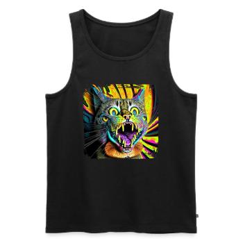 Cat Lovers Cool Cat Design Cat Mama - Men's Premium Organic Tank Top - black - Front - AI Model Male 178 light (178cm)