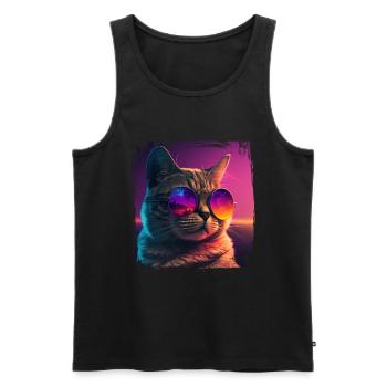 Cat Lovers Cool Cat Design Cat Mama - Men's Premium Organic Tank Top - black - Front - AI Model Male 178 light (178cm)