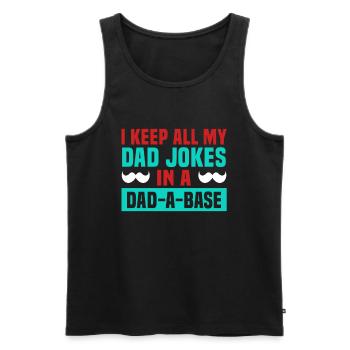 Fête des pères Je garde toutes les blagues de mon père dans un papa-a-base - Débardeur bio Premium Homme - noir - Devant - Michal (187cm)